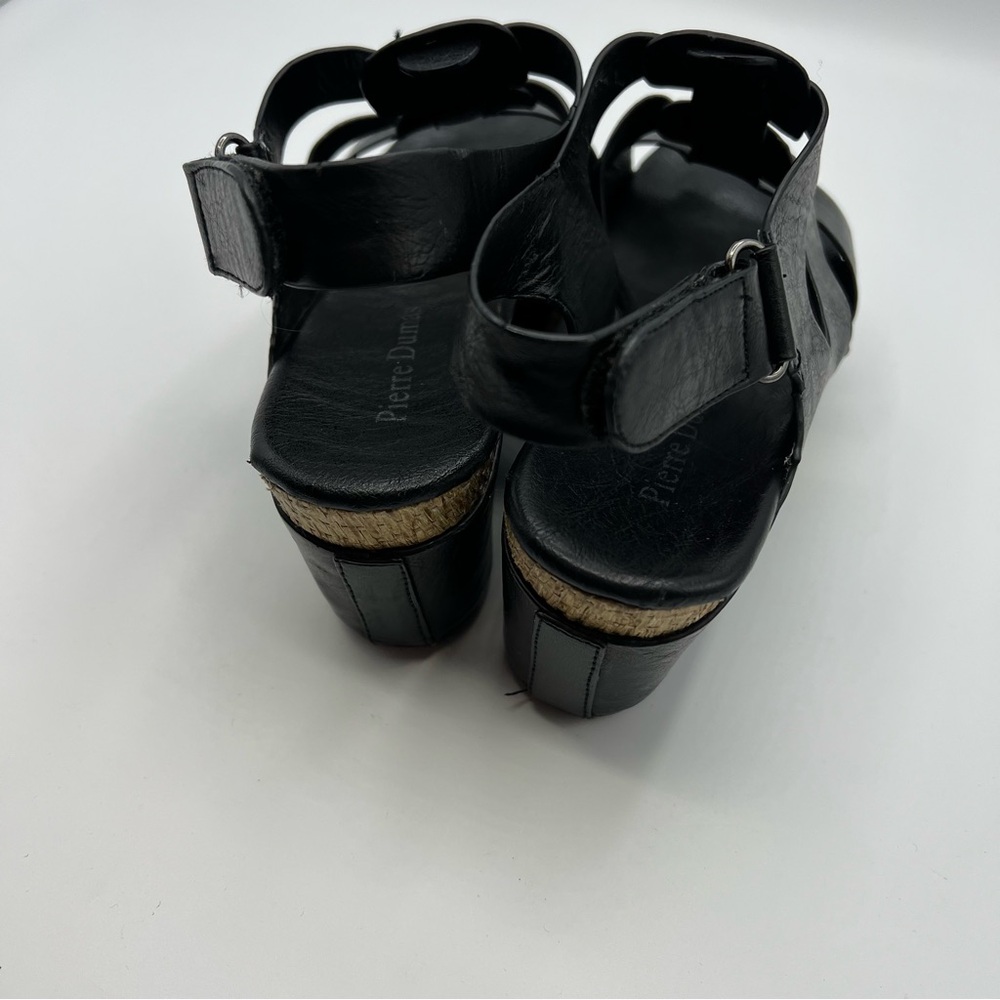 Pierre Dumas women’s black wedges Natty Black Size 6 comfort casual summer - Picture 2 of 11